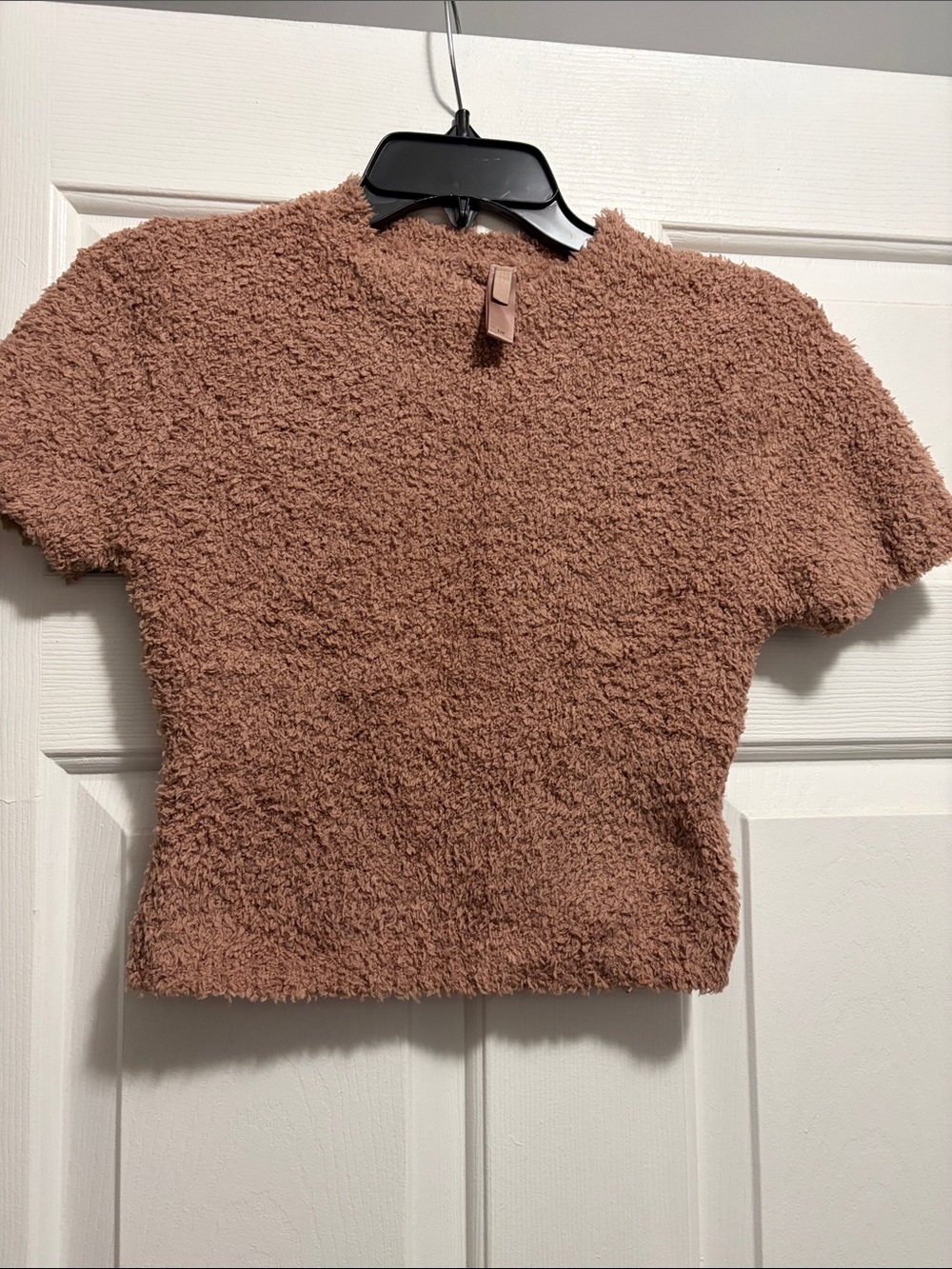 SKIMS Textured Cropped Tee - Mauve Pink